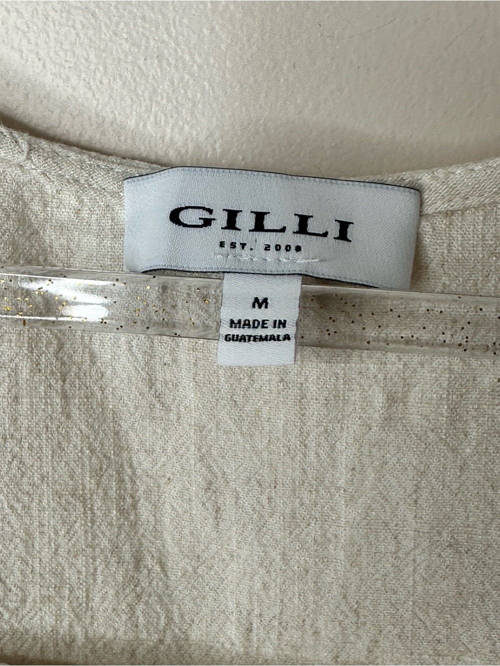 Gilli Linen Blend Square Neck Tank Top Cream M - Picture 3 of 4
